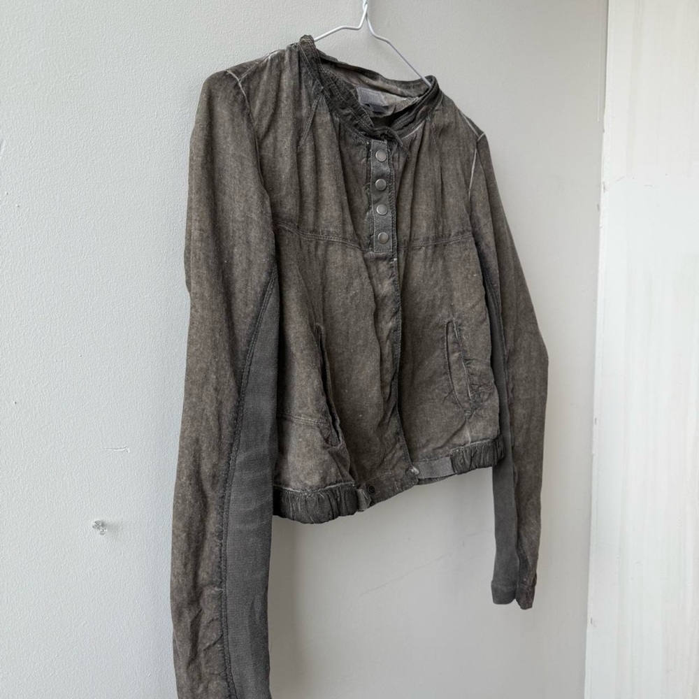 Vintage Italian brand distressed high neck light jacket